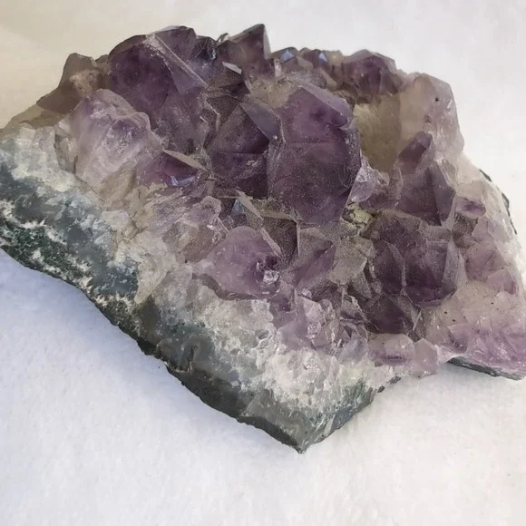 Amethyst Crystal Candle Holder Purple Raw Geode Cluster - Picture 13 of 16